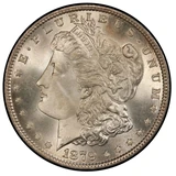 1879 Philadelphia Morgan silver dollar, obverse and reverse, PCGS MS67+