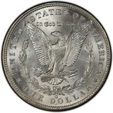 Morgan dollar reverse showing the eagle, wreath and O mint mark