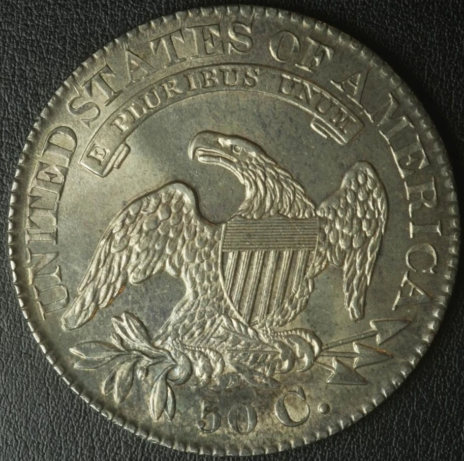 1828 Earlier type: Capped Bust half dollar reverse