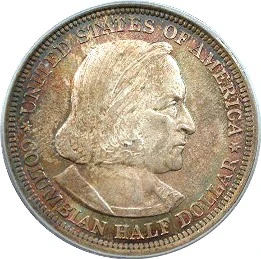 1892 Commemorative: Columbian half dollar obverse