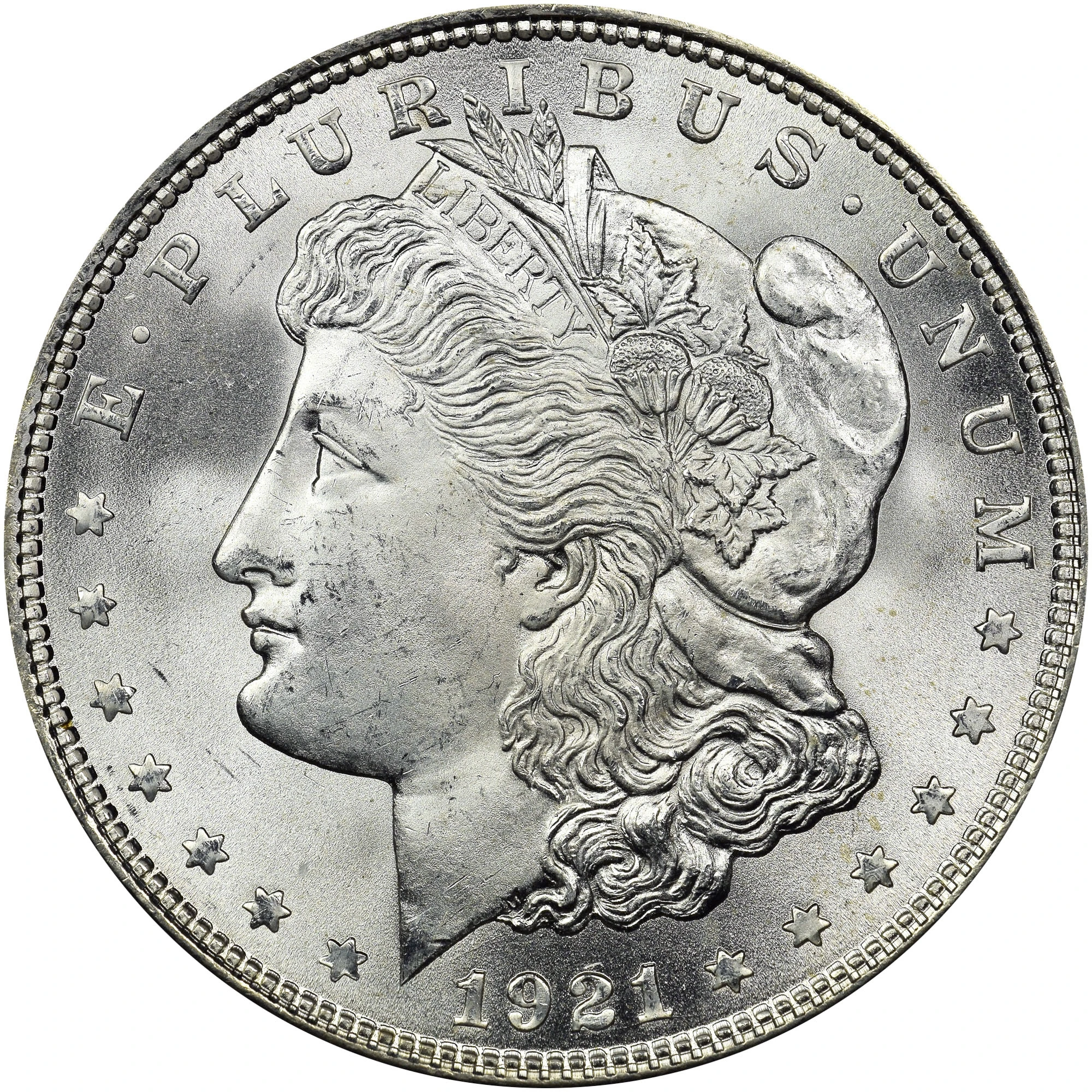 Morgan dollar used to illustrate its standard silver composition