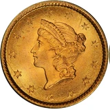 1853 Liberty Head gold dollar obverse